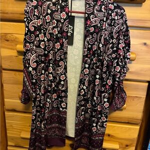 Lily Black and Pink Paisley kimono